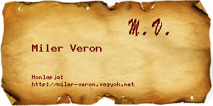 Miler Veron névjegykártya